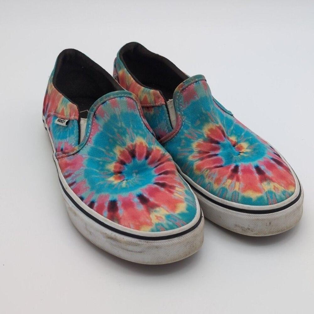 Vans Shoes Womens 9.5 Multicolor Tie Dye Classic Slip-On Skate Casual Sneakers